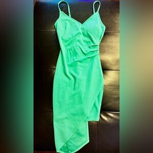 Planet Gold Vibrant Green Mini Dress